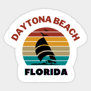 Daytona Beach Florida Retro Vintage Sunset Sticker